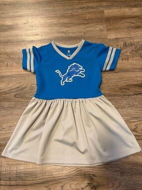 NFL Detroit Lions Little Girls Team Dress in Blue and Gray